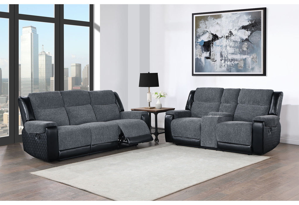 U5914 - Console Reclining Loveseat - Gray / Black - alternate view 2