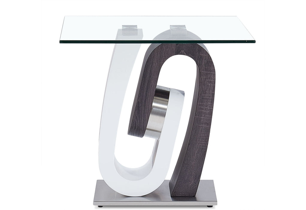 T4127 - End Table - Clear / Silver / White / Dark Gray - alternate view 2
