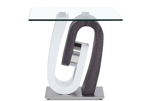 T4127 - End Table - Clear / Silver / White / Dark Gray - alternate view 2