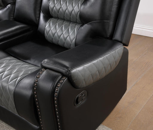 U89 - Black / Motion 3 Piece Sectional - Black - alternate view 2