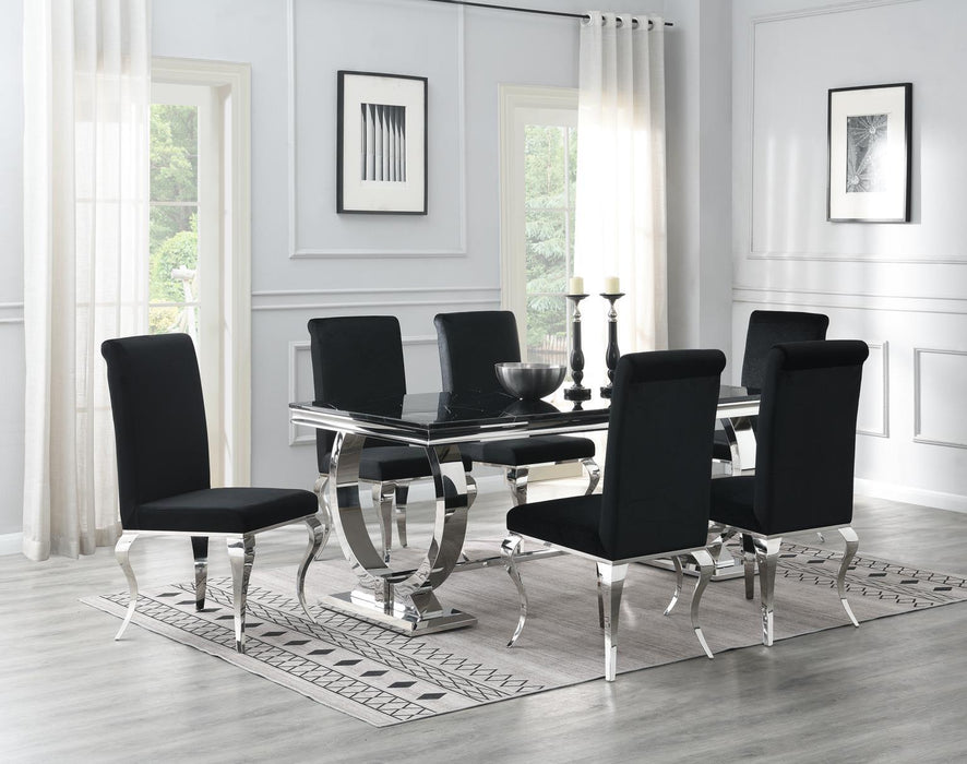 G-082-T-BLACK - Marble Dining Table - Black - alternate view 4