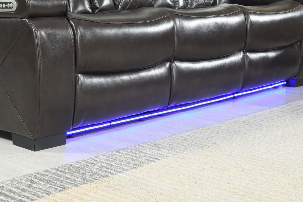 U104 - Power Reclining Sofa - Dark Brown - alternate view 3
