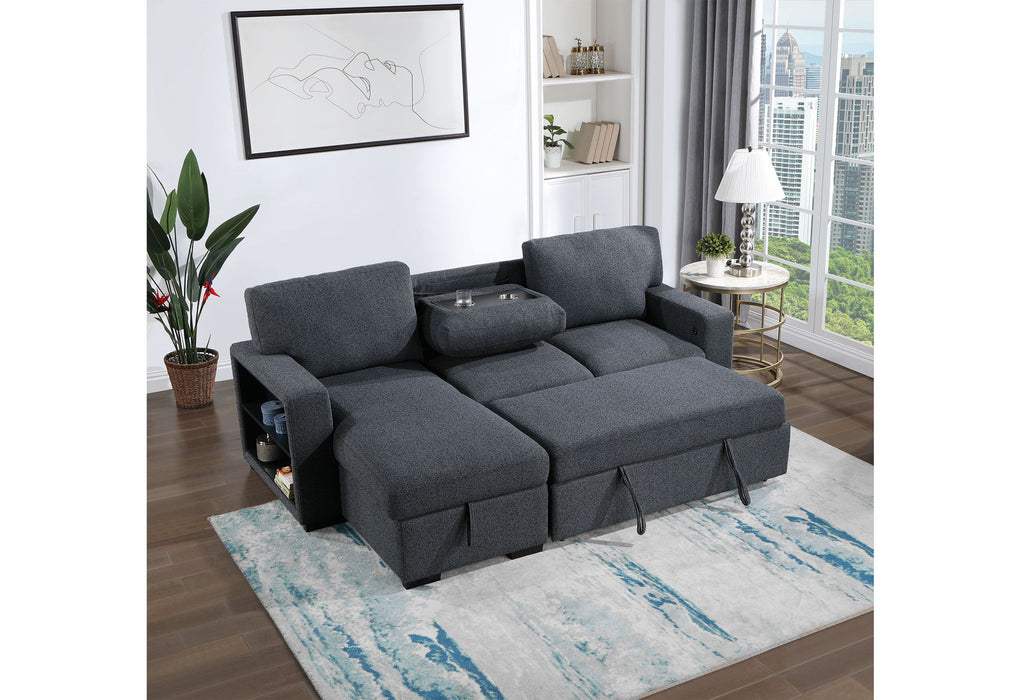 U0202 - Pull Out Sofa Bed - Dark Gray - alternate view 2