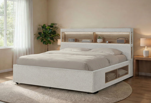 Sadie - Queen Bed With Storage - Beige