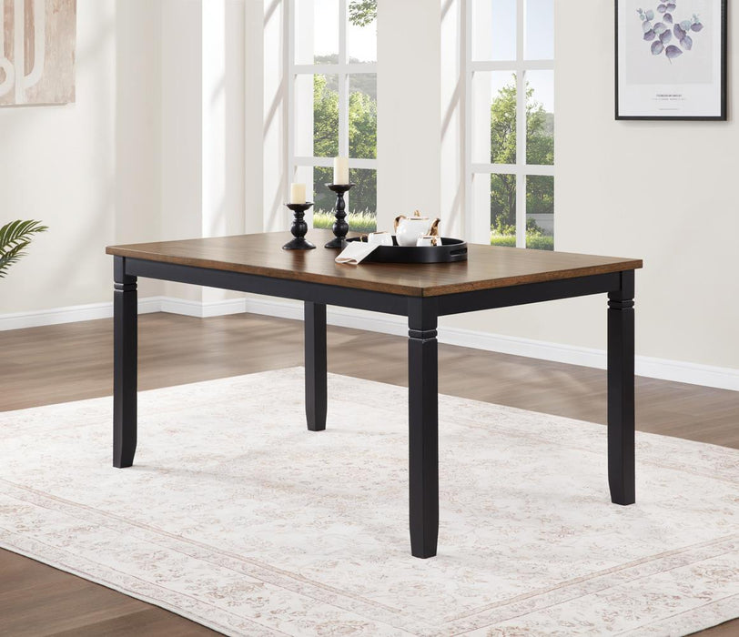 D198 - 6 Piece Dining Room Set (Dining Table, 4 Chairs, Bench) - Black / Dark Brown - alternate view 3