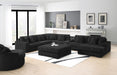 U242 - 7 Piece Setional With Right Chaise (1 RAF Chaise + 3 Armless Chair + 1 LAF + 1 Wedge + 1 Console) - Without Ottoman - Black