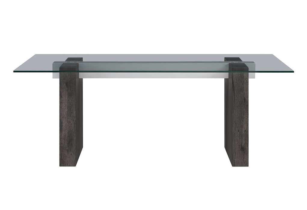 D4238 - 9 Piece Dining Room Set (Dining Table And 8 Dining Chairs) - Clear / Dark Brown / Light Gray - alternate view 2
