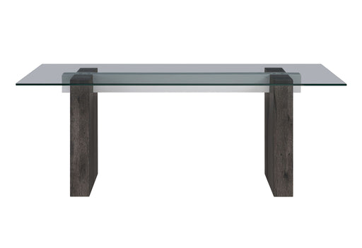 D4238 - 9 Piece Dining Room Set (Dining Table And 8 Dining Chairs) - Clear / Dark Brown / Light Gray - alternate view 2
