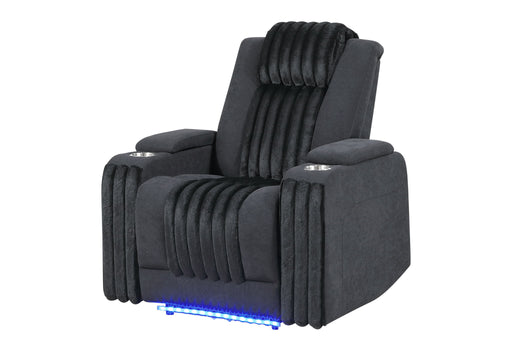U8000 - Power Recliner With Power Headrest & LED Light - Black - alternate view 2