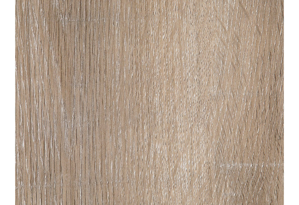 Close-up of the D04 dining set's natural woodgrain finish