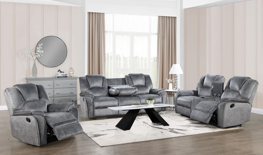 U121 - Motion Loveseat With Bluetooth Speaker, Wireless Charger - Gray - alternate view 2