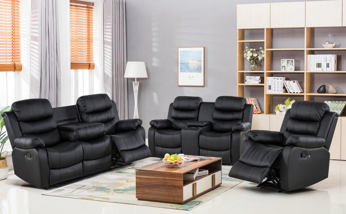 U190 - Motion Loveseat - Black - alternate view 3