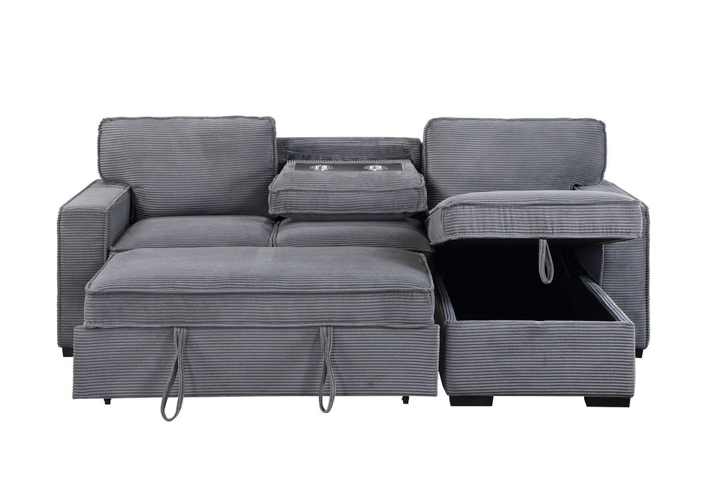 U0203 - Reversible Sofa Bed - Light Gray - alternate view 2