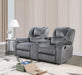 U121 - Motion Loveseat With Bluetooth Speaker, Wireless Charger - Gray