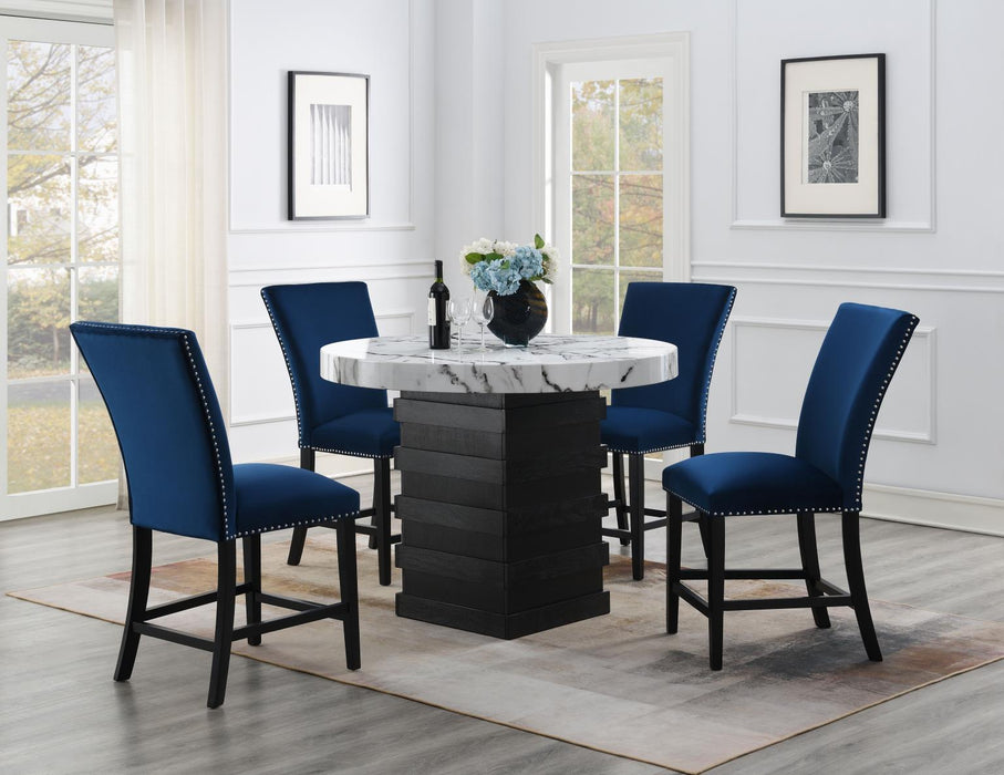 D141 - Round Counter Height Table - White / Black - alternate view 3
