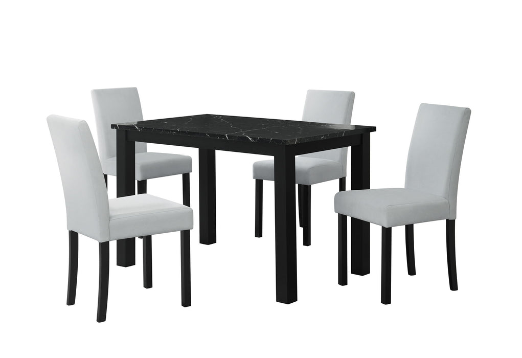 D8032 - 5 Piece Dining Room Set (Dining Table And Dining Chair) - Black / White - alternate view 3