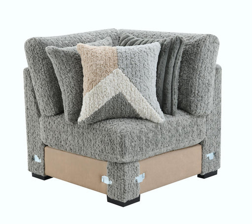 U282 - 6 Piece Setional With Right Chaise (1 LAF + 1 Wedge + 2 Armless Chair + 1 Console + 1 RAF Chaise) - Gray - alternate view 2