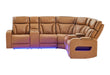 U8611 - Sectional With Power Headrest, Continuous LED And Speaker - Brown - alternate view 3
