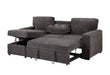 U0203 - Reversible Pull Out Fabric Sofa Bed - Dark Gray - alternate view 2