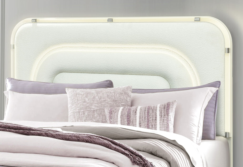 Lyra - Queen Bed With LED - Beige - alternate view 2