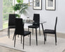 D340 - 5 Piece Dining Room Set (Table, 4 Chairs) - Black
