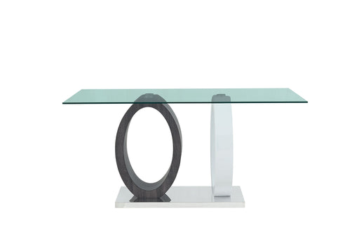 D1628 - Dining Table - Silver / White / Clear - alternate view 2
