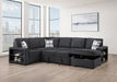 U274 - 3 Piece Sectional With USB (Type A+C) - Black - alternate view 2