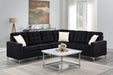 U331 - Velvet 4 Piece Sectional - Black