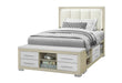 Emma - Full Bed With LED And USB - Light Brown / White - alternate view 2