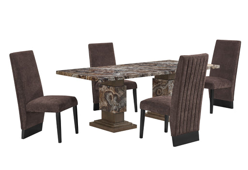 D12DT - 7 Piece Dining Room Set (Dining Table With 6 Dining Chairs) - Dark Brown - alternate view 2