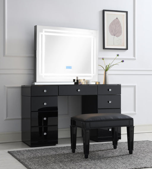 G-316 - Wood Vanity Stool - Black - alternate view 2
