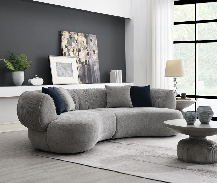 U307 - Modern Curved Sofa - Gray - alternate view 3