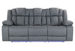 U7068 - 10 Power Reclining Sofa / Power Console Reclining Loveseat With LED - Gray - alternate view 3