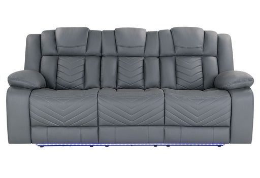 U7068 - 3 Piece Living Room Set (10 Power Reclining Sofa / Power Console Reclining Loveseat / Power Recliner With LED) - Gray - alternate view 2