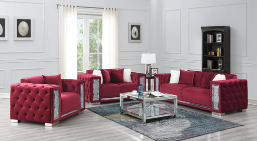 U251 - Velvet Sofa - Burgundy