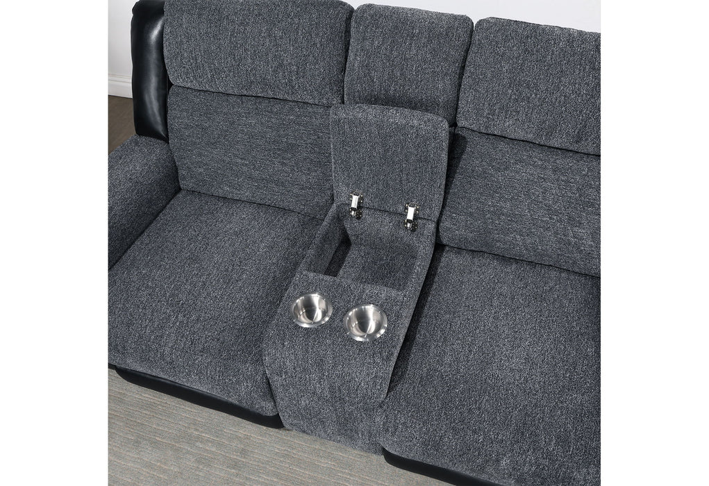 U5914 - Console Reclining Loveseat - Gray / Black - alternate view 3