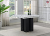 D130 - Faux Marble Counter Table - White / Black - alternate view 2