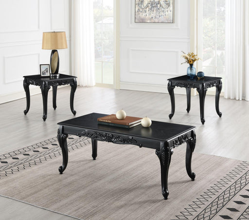 T208 - Coffee Table & 2 End Tables - Black
