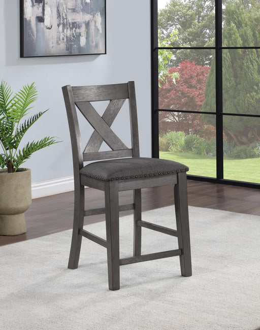 D160 - 7 Piece Dining Room Set (Counter Height Table, 6 Counter Chairs) - Gray - alternate view 2