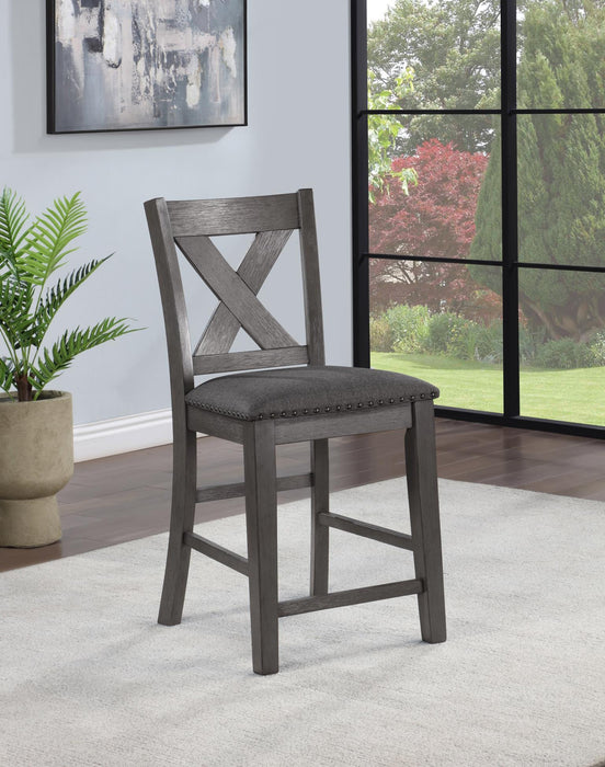 D160 - 7 Piece Dining Room Set (Counter Height Table, 6 Counter Chairs) - Gray - alternate view 2