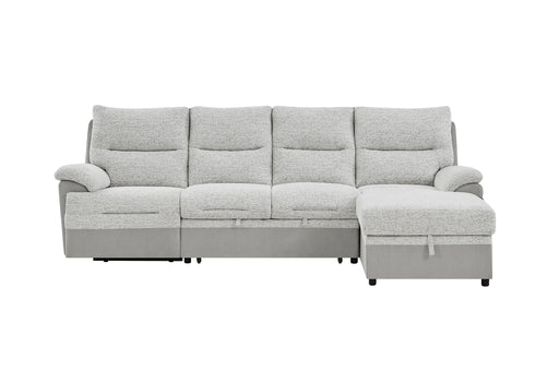 U3822 - Sectional With Pull Out Bed And USB - Light Gray - alternate view 2