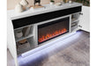 Aileen - 76" Entertainment Unit With LED, Speakers, Crystal Inserts And Pop Up Center Doors - White - alternate view 4