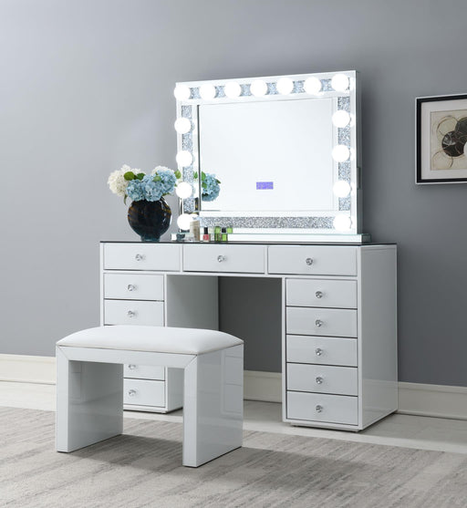 G-315 - Wood Vanity Stool - White - alternate view 2