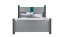 Logan - 5 Piece King Bedroom Set With LED And Speakers - Silver - alternate view 2