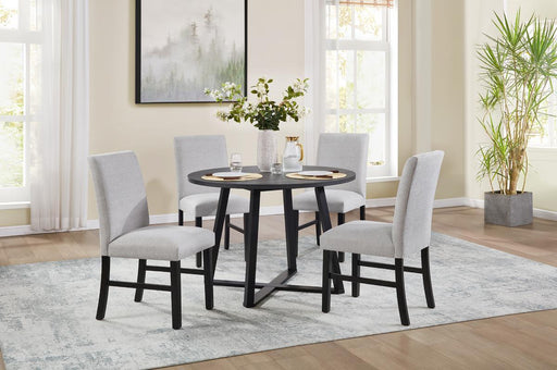 D182 - 5 Piece Dining Room Set (Table, 4 Side Chairs) - Black / Gray
