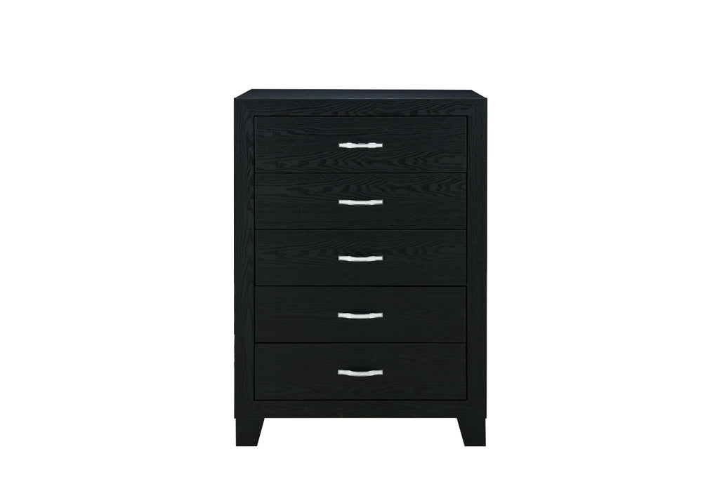 Reid - 4 Piece Full Bedroom Set (Bed, Dresser, Mirror, Nightstand) - Black - alternate view 2