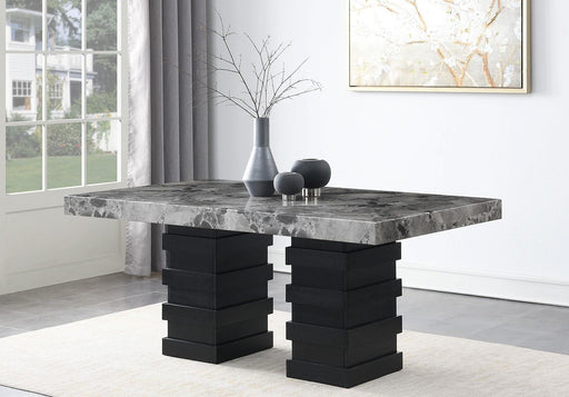 D137 - Faux Marble Dining Table - Gray - alternate view 2