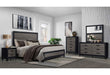 Lisbon - 4 Piece Queen Bedroom Set (Bed, Dresser, Mirror, Nightstand) - Black / Gray - alternate view 2