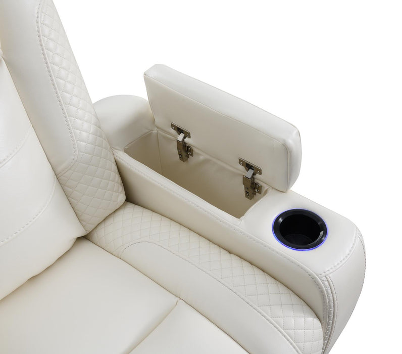 U94 - LED Power Reclining With Power Headrest Chair - White - alternate view 4