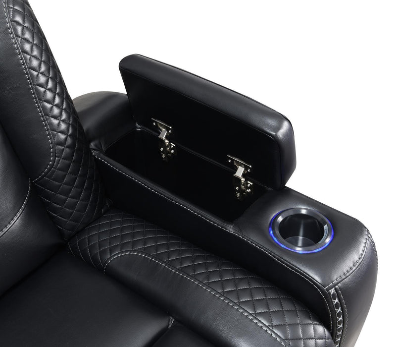 U92 - LED Power Reclining With Power Headrest Chair - Black - alternate view 4